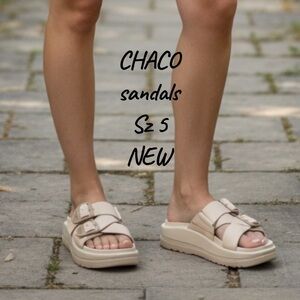 Chaco Beige Slide Sandals